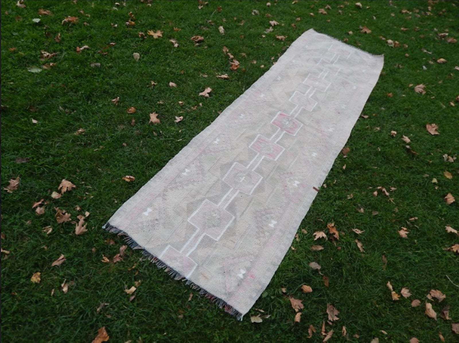 Distressed Vintage Kurdish Hand Knotted Herki Kilim Runner Rug 2′11″ × 9′7″