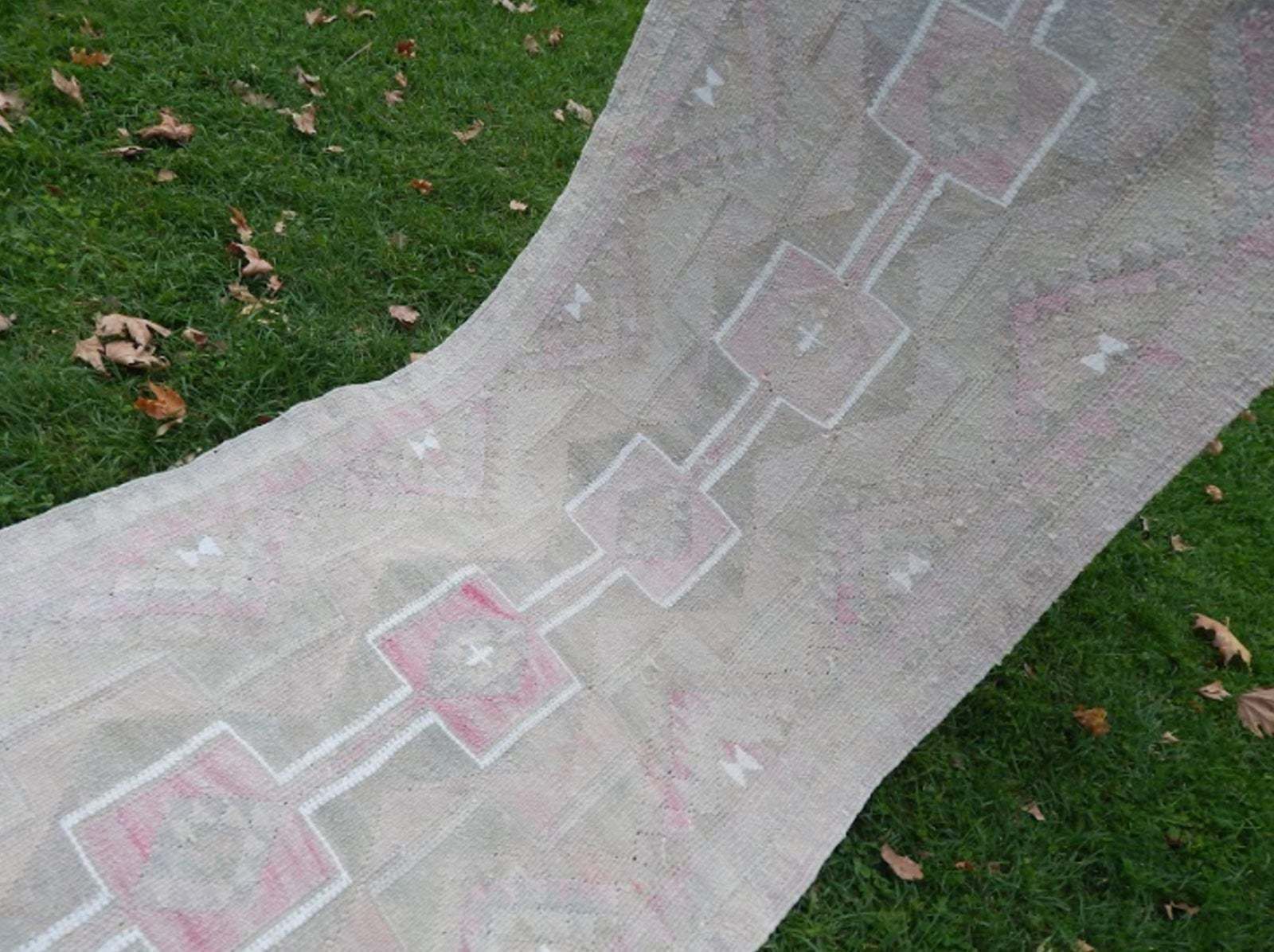Distressed Vintage Kurdish Hand Knotted Herki Kilim Runner Rug 2′11″ × 9′7″ photo 418.0