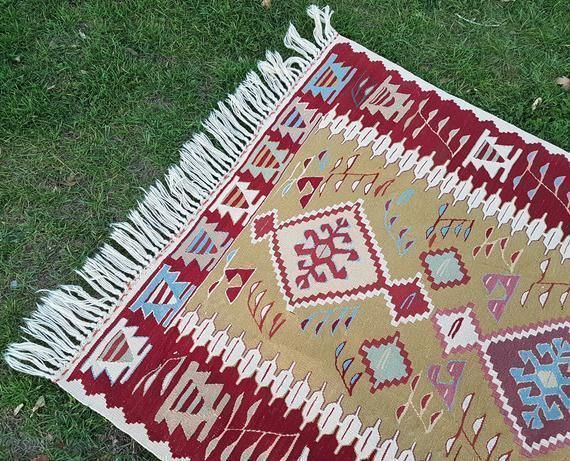 1970s Vintage Turkish Kilim Rug 3′10″ × 5′11″ photo vinterior