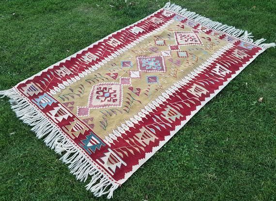1970s Vintage Turkish Kilim Rug 3′10″ × 5′11″ photo buy