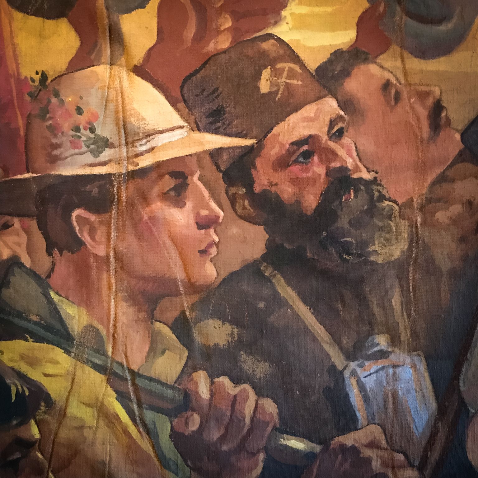 Xl Theater Painting By Karl Marx On Canvas Circa 1900 Czech Republic photo 3640.0