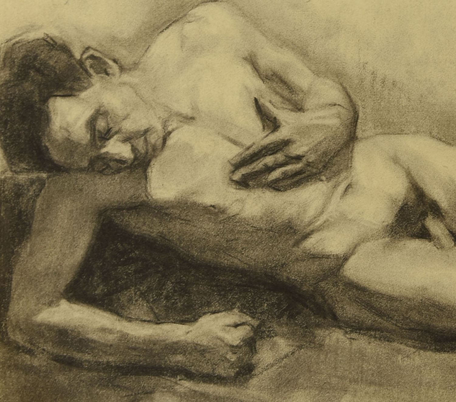 Academic Charcoal Drawing From The 1930s By Georges Courtin