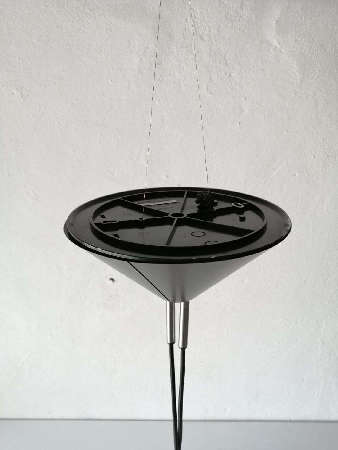 Wonderful Italian Sintheto Soffitto Yellow Metal Pendant Lamp By F. A. Porsche For Luci, 1980s Italy photo vintage