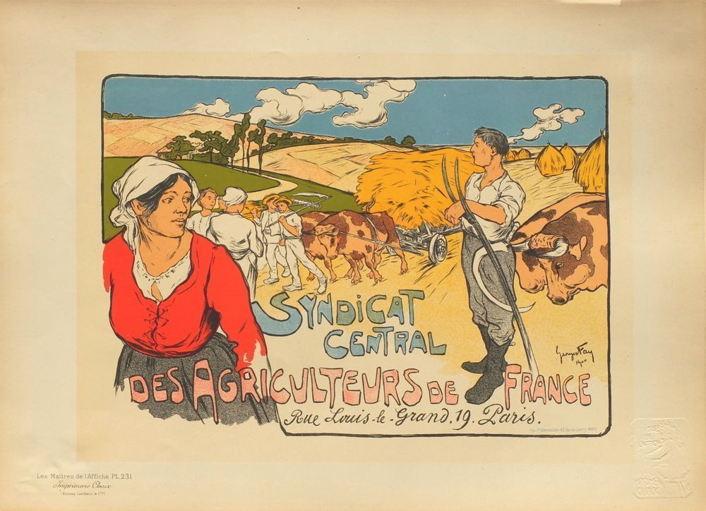 Fay Georges   Poster In Lithograph   Central Union Of Farmers Of France