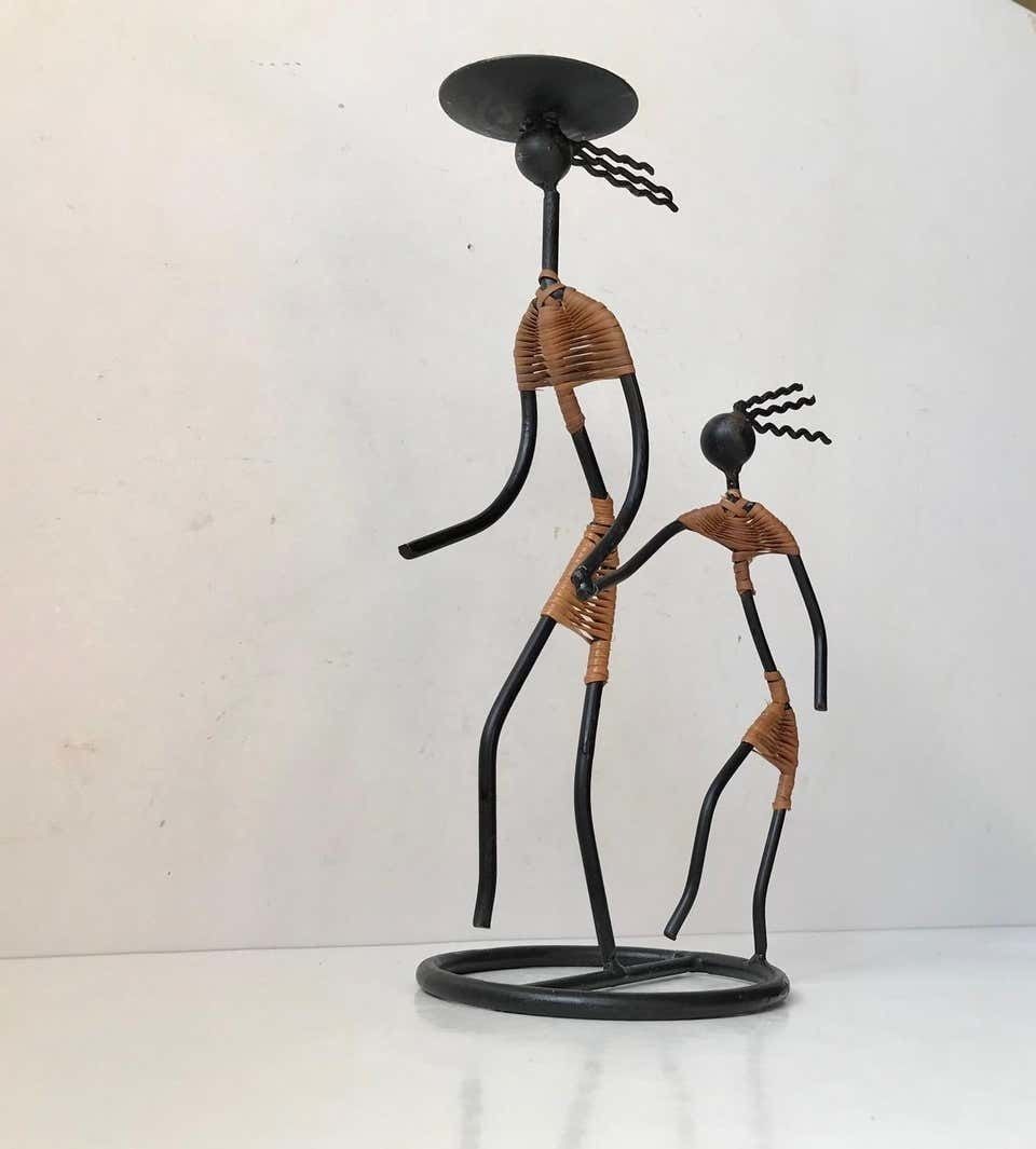 Danish Modernist Female Black String Candleholder By Laurids Lonborg, 1960s photo furniture