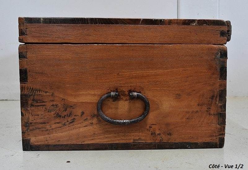 1367.84 Solid Ash Chest And Iron Handles   Mid 19th Century photo