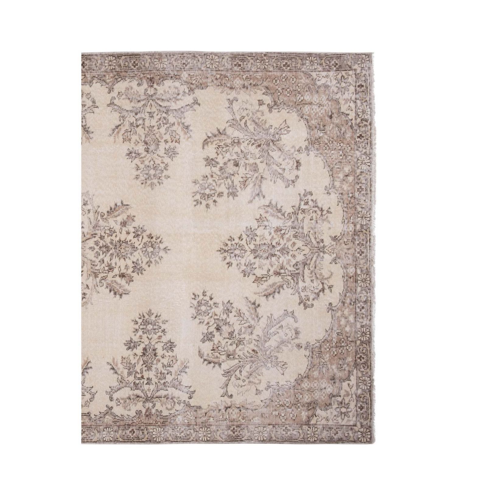 Handgemaakt Medallion Bloemen Vloerkleed Oushak Beige Woonkamer photo 685.0