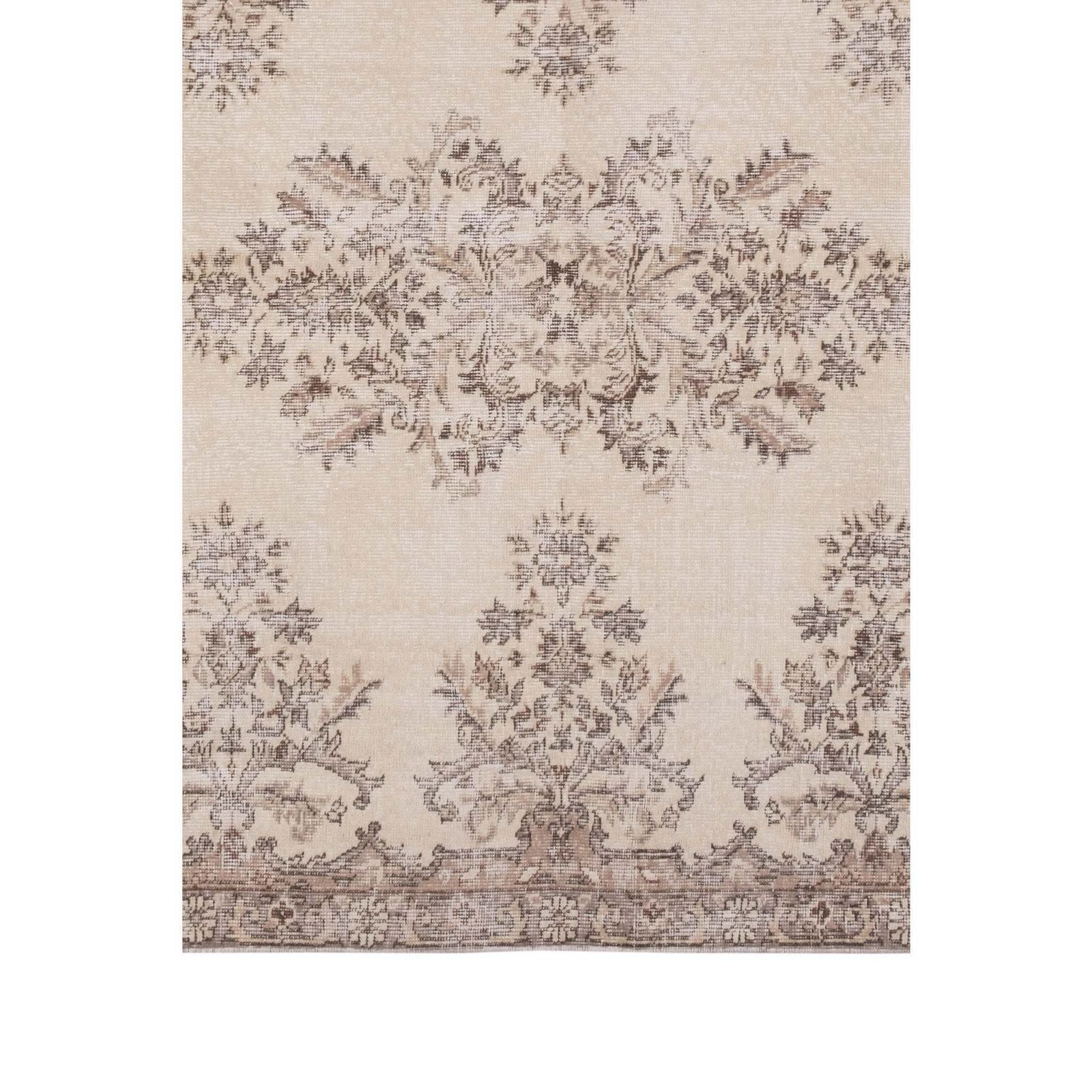Handgemaakt Medallion Bloemen Vloerkleed Oushak Beige Woonkamer photo vinterior