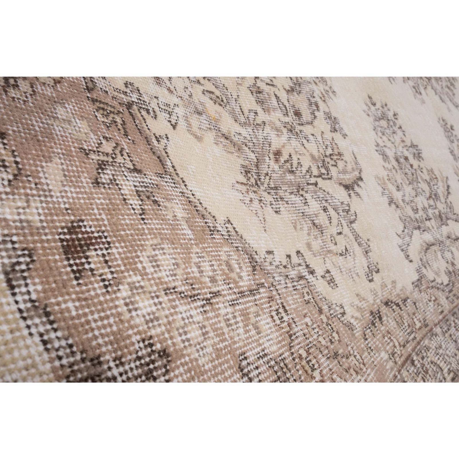 photo for sale Handgemaakt Medallion Bloemen Vloerkleed Oushak Beige Woonkamer