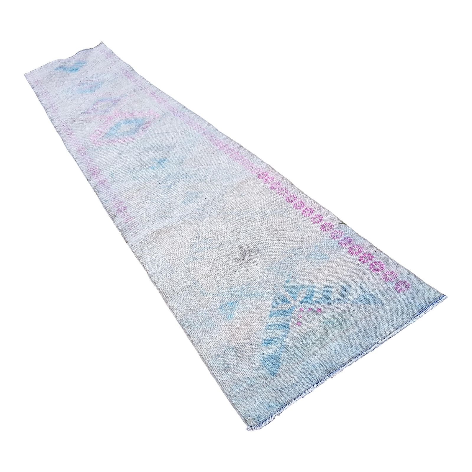 Hand Knotted Turkish Kurdish Runner Herki Rug Tribal Long Runner