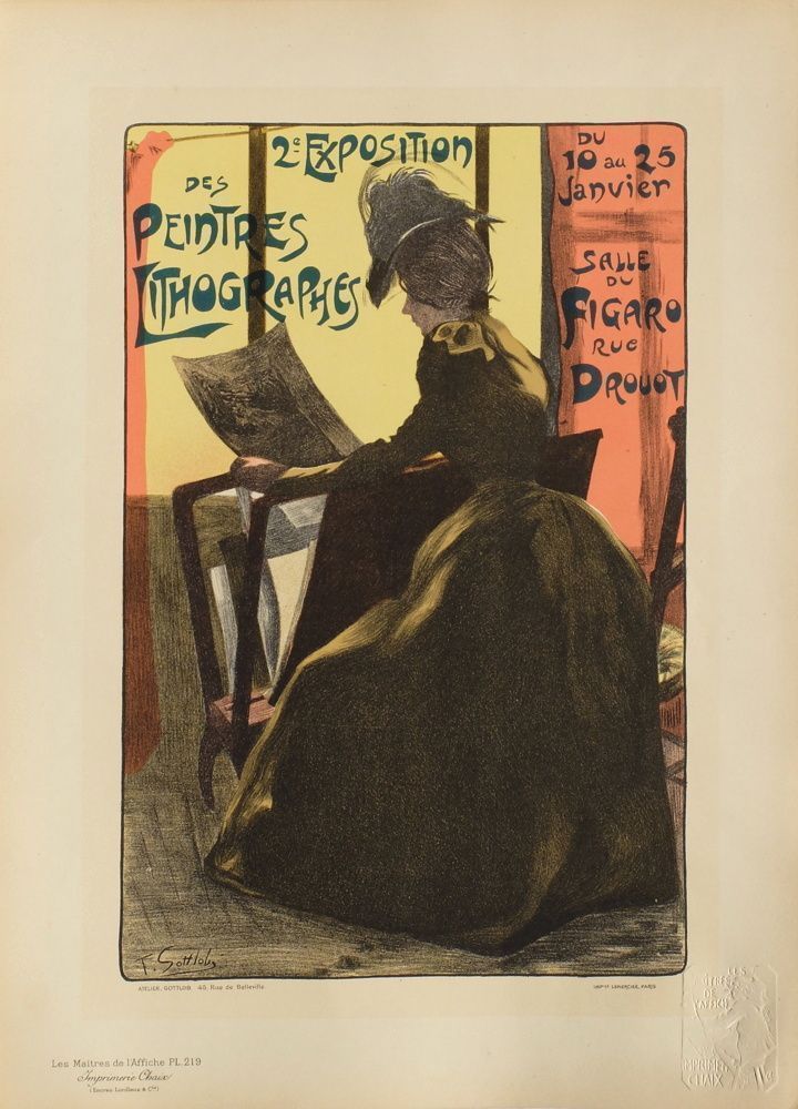 Gottlob Fernand (1873 1935)   Lithograph Poster   Exhibition Of Painters Lithographs