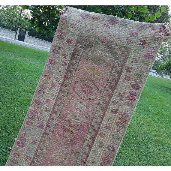 Hand Knotted Turkish Kurdish Runner Rug Tribal Long Runner photo 985.0