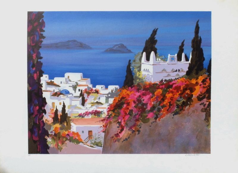 Carsuzan Jean Claude   Lithograph   View On The Terraces