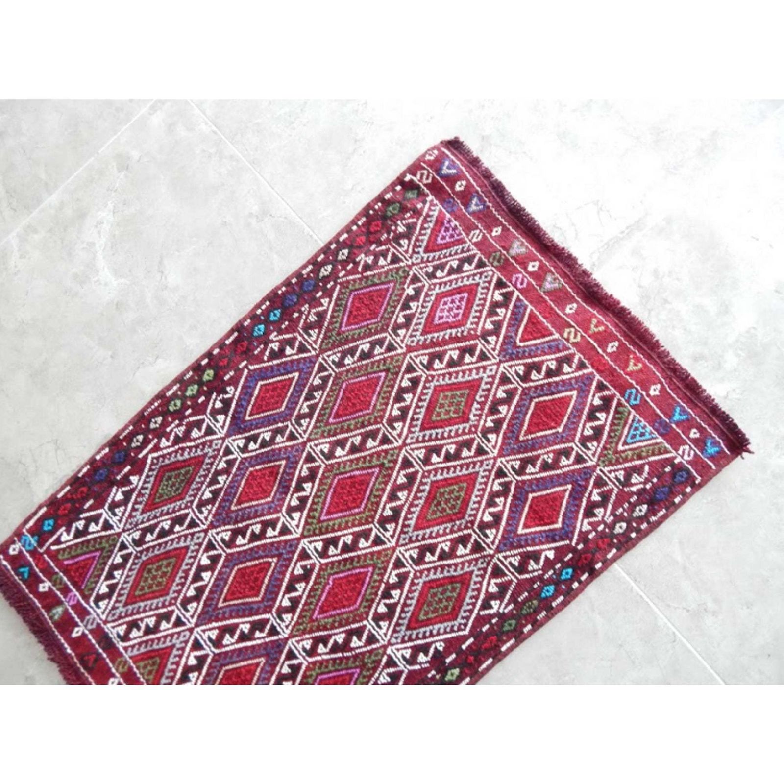 Antique Turkish Handmade Door Mat Small Kilim Rug photo 88.0
