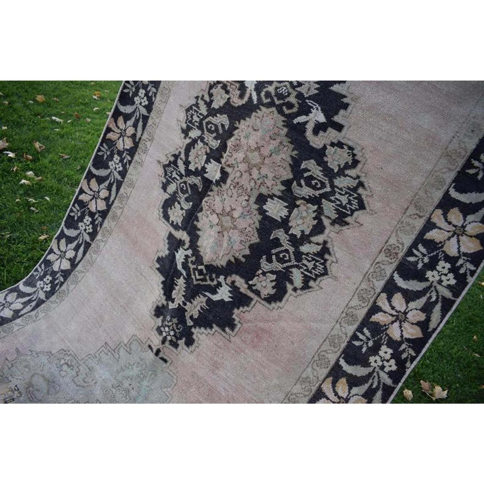 Modern Turkish Oushak Rug With Blue Field And Big Flower Medallions On Center, Accent Rug photo 1153.0