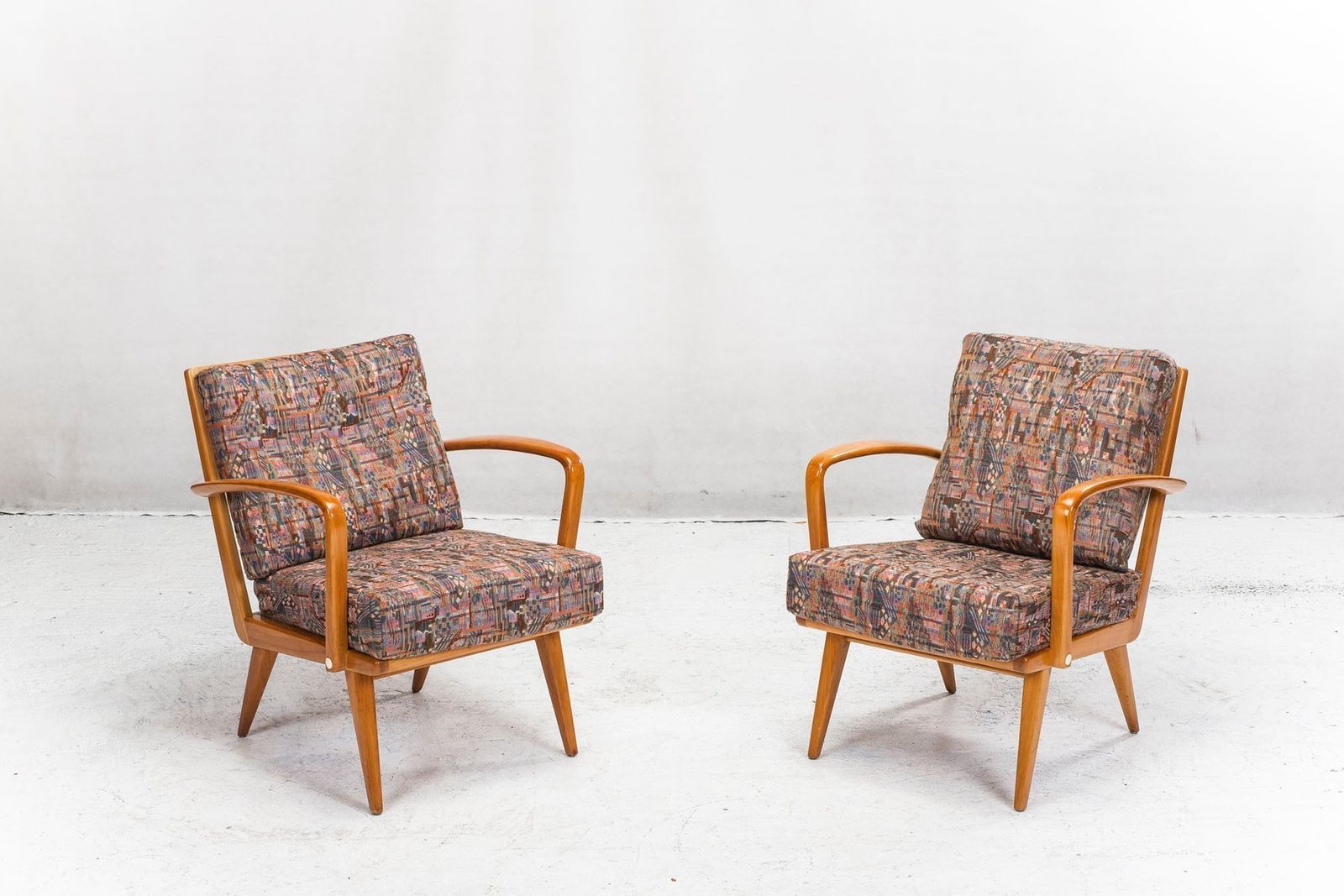 photo furniture Antimott Easy Chairs & Daybed In Cherry By Walter Knoll / Wilhelm Knoll For Knoll Inc. / Knoll International, 1950s, Set Of 3