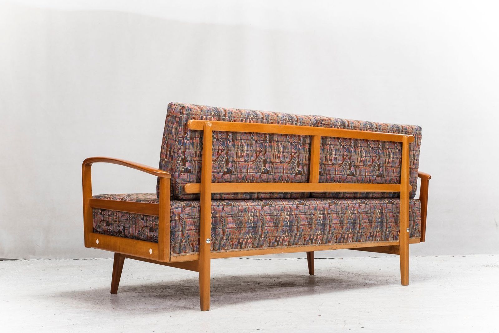 Furniture Antimott Easy Chairs & Daybed In Cherry By Walter Knoll / Wilhelm Knoll For Knoll Inc. / Knoll International, 1950s, Set Of 3 photo
