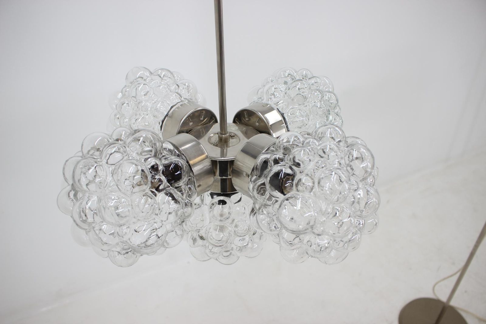 Set Of Floor Lamp And Chandelier "Raspberry", Kamenický šenov, 1970 photo for sale