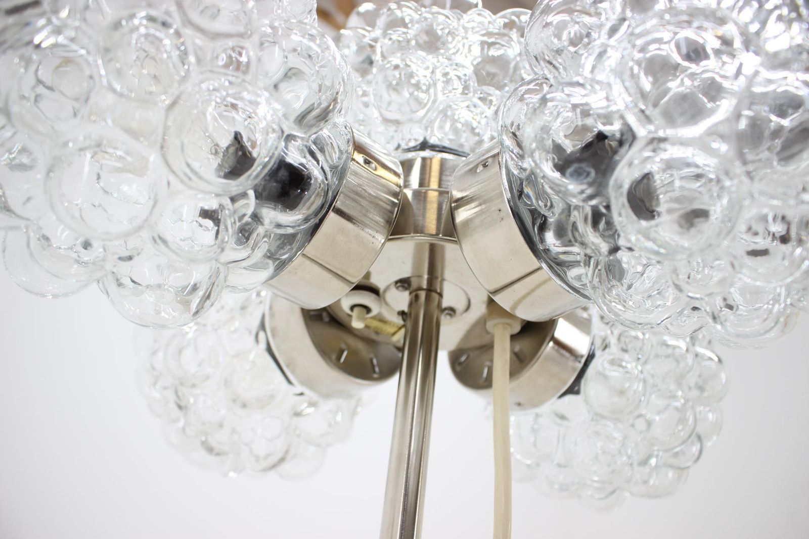 Set Of Floor Lamp And Chandelier "Raspberry", Kamenický šenov, 1970 photo 758.0