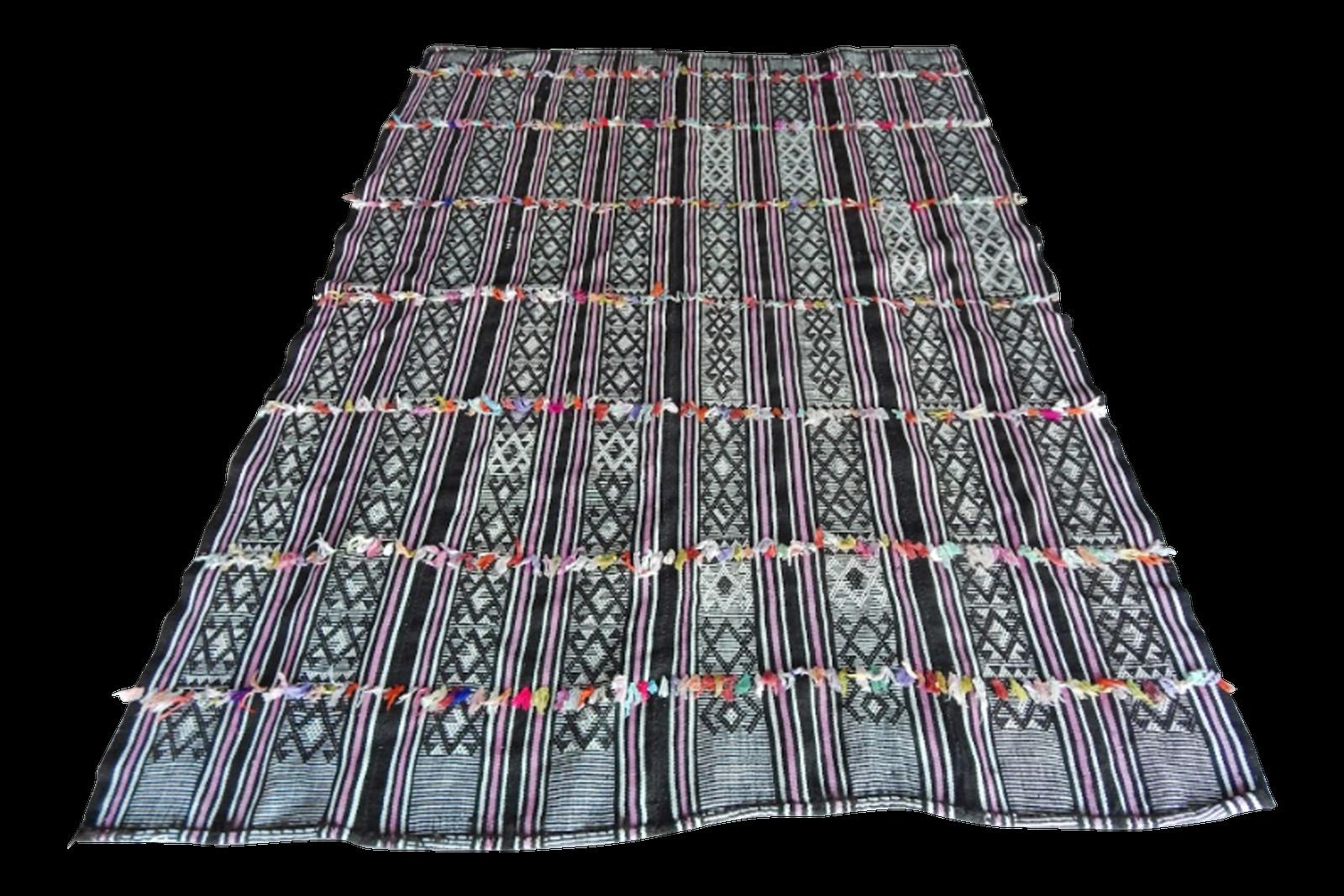 Antique Primitive Rug Hand Woven Cotton Anatolian Kilim Rug   5′8″ × 7′8″ photo for sale