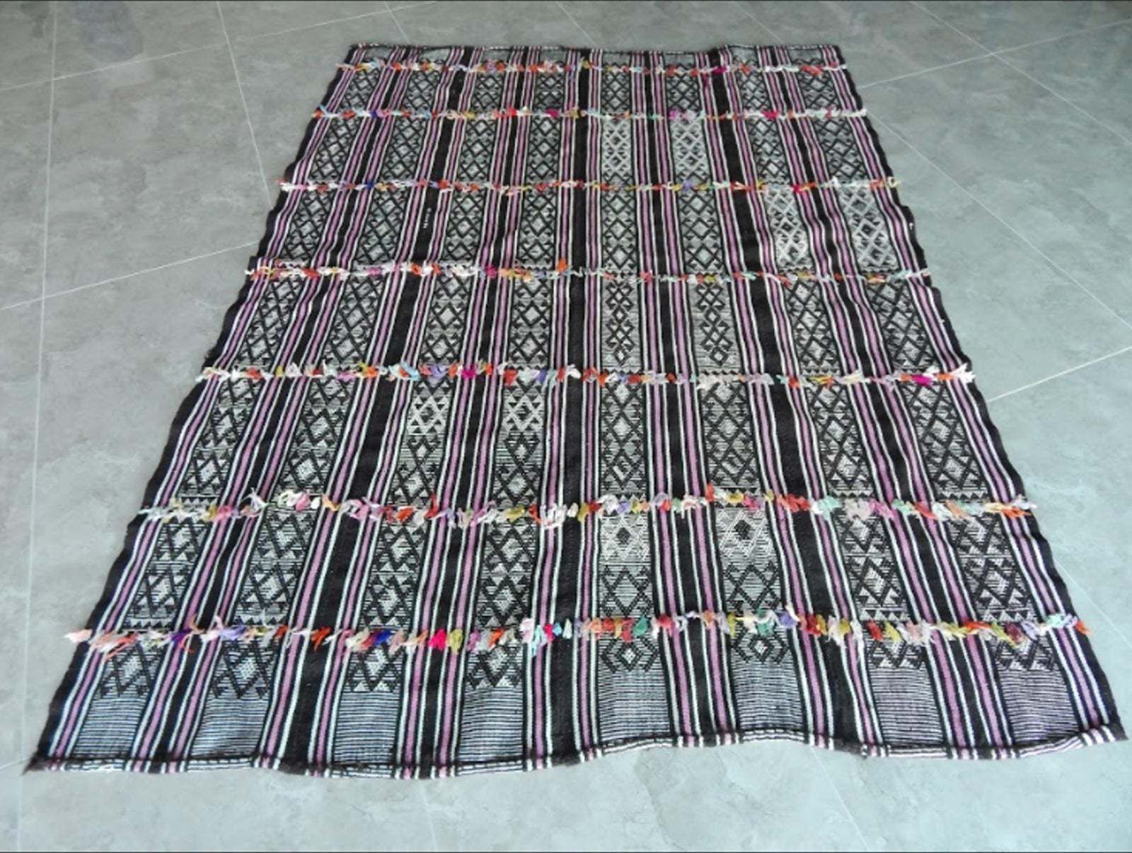Antique Primitive Rug Hand Woven Cotton Anatolian Kilim Rug   5′8″ × 7′8″ photo furniture