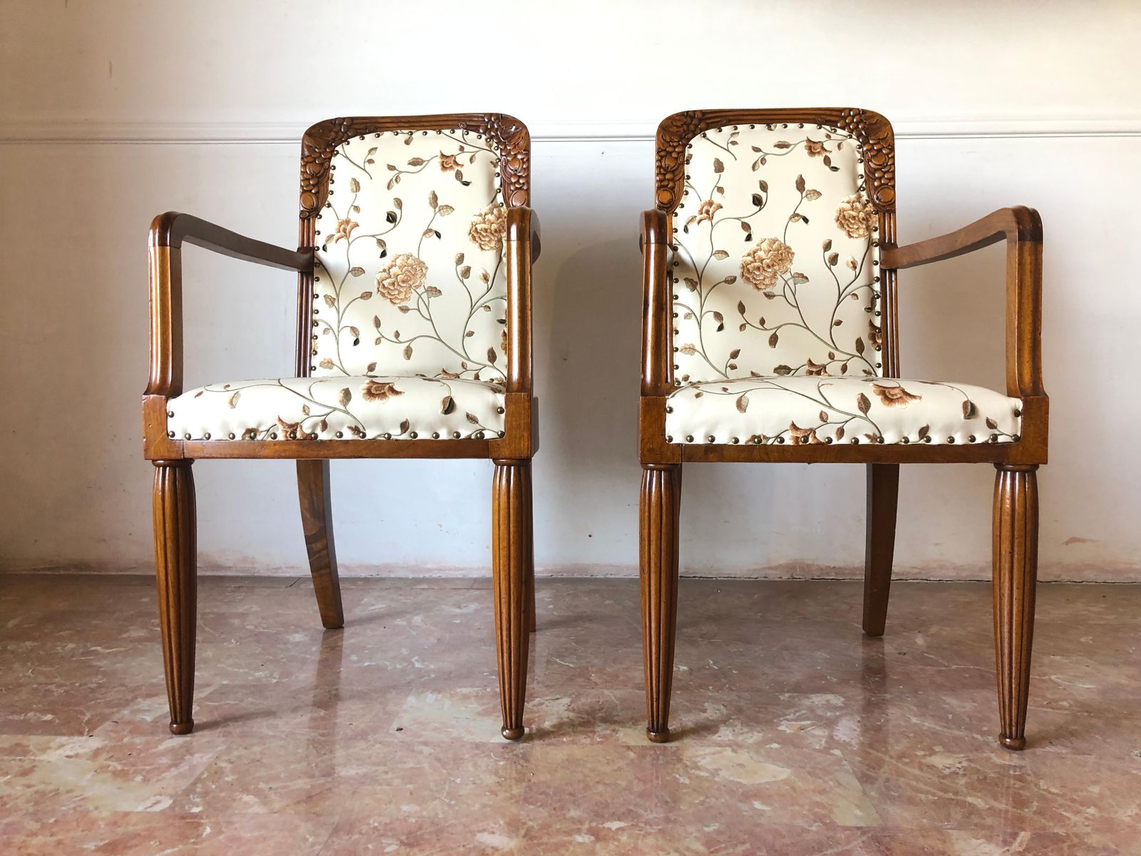 Pair Of French Liberty Art Nouveau Armchairs, 1920s photo furniture
