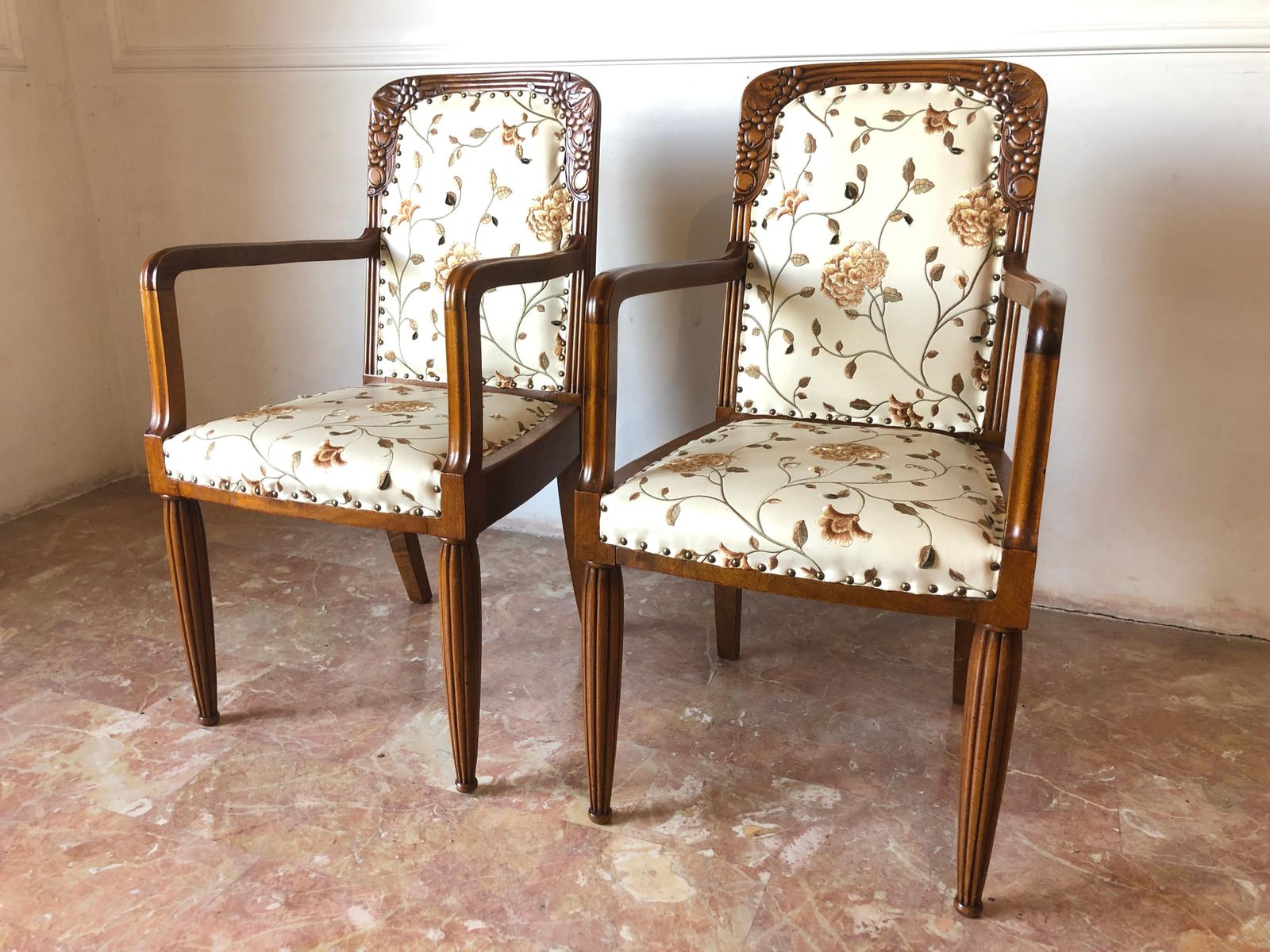 Pair Of French Liberty Art Nouveau Armchairs, 1920s photo 1605.0