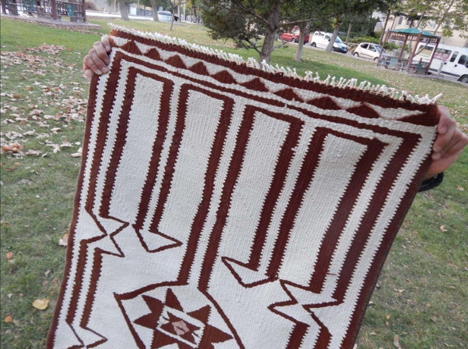 Textiles Vintage Kurdish Kilim Runner Rug. Pure Natural Undyed Turkish Herki Kilim Rug 2′7″ × 10′4″ photo