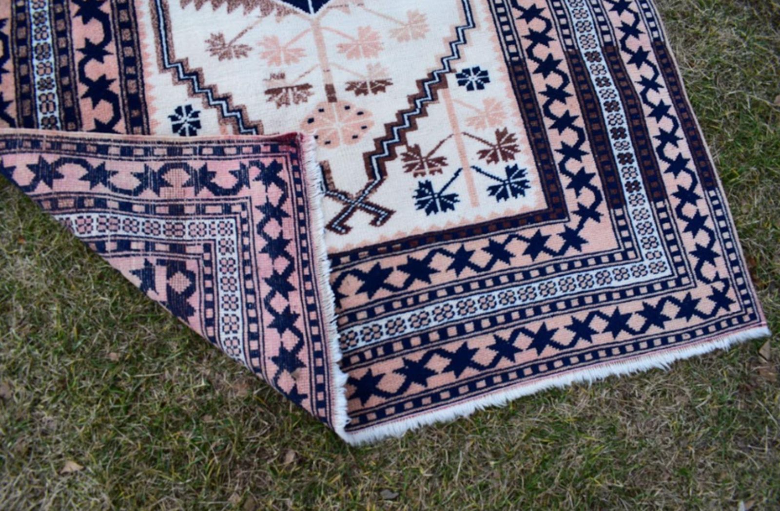 Textiles Oriental Area Rugs Wool Turkish Oushak Carpet, Office And Dining Room Decor Traditional Handwoven Flatweave Rug 3'7'' X photo