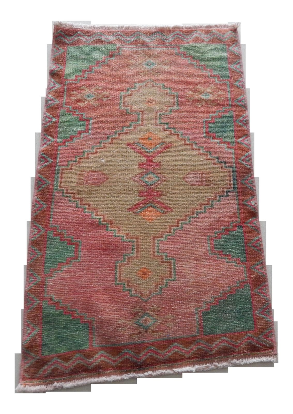 Vintage Small Oushak Turkish Rug 1'10" X 3'3" photo for sale