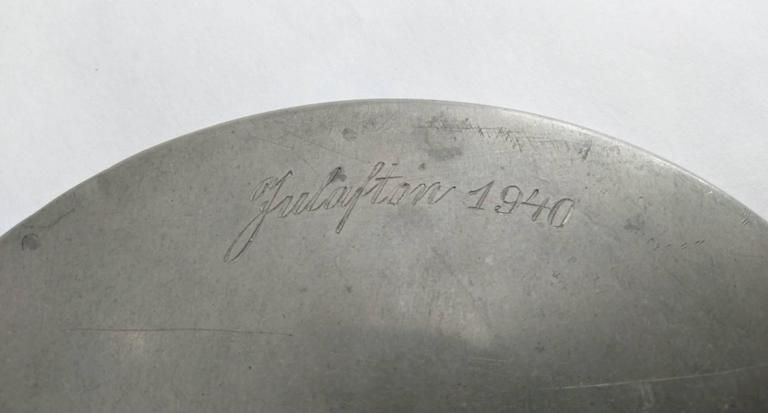 Pewter Hand Mirror In Swedish Grace Style, 1930s photo 460.0