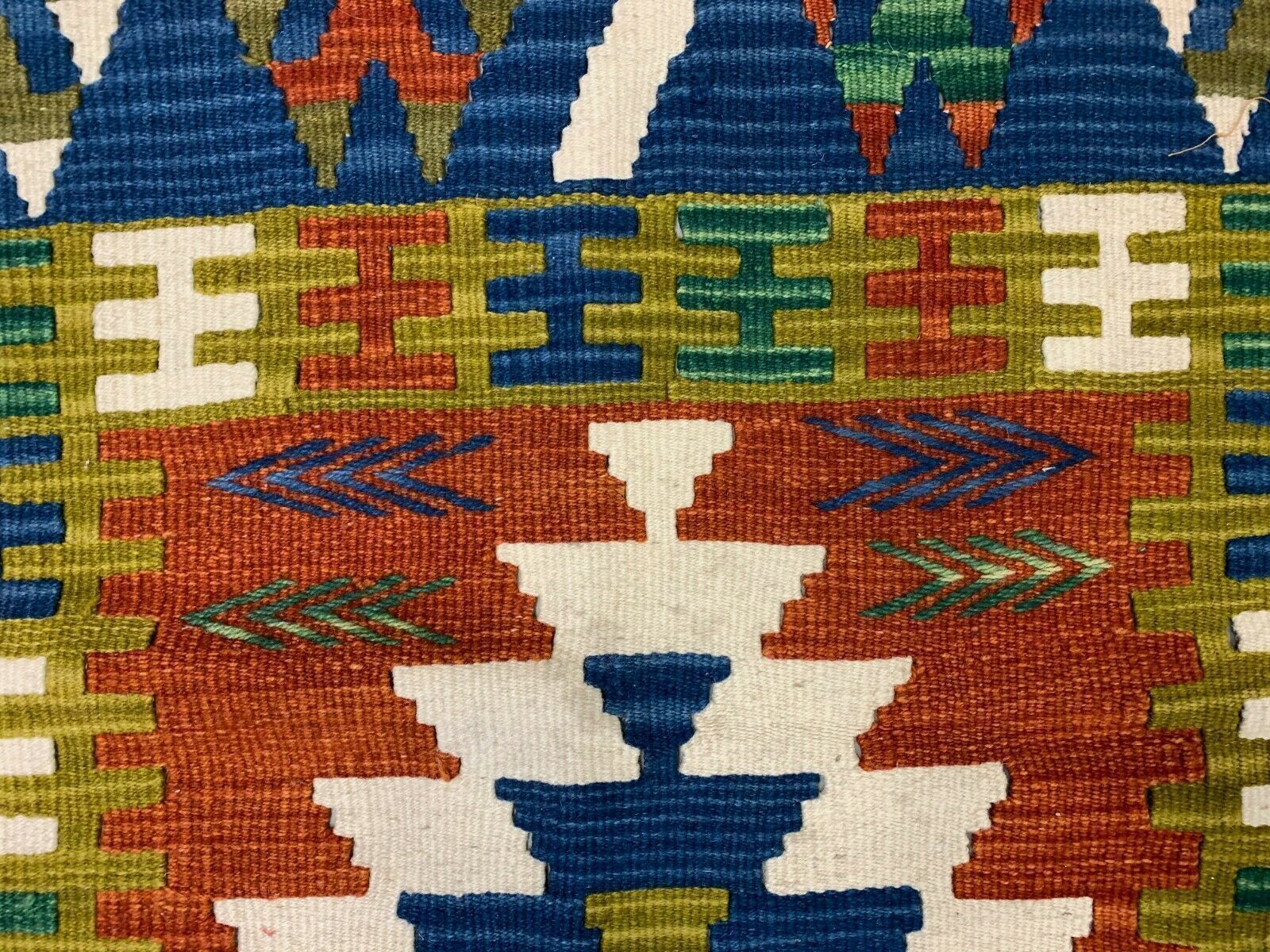 Vintage Turkish Kilim 230x142 Cm Tribal Kelim Rug, Blue, Red, Beige, Green Large photo buy