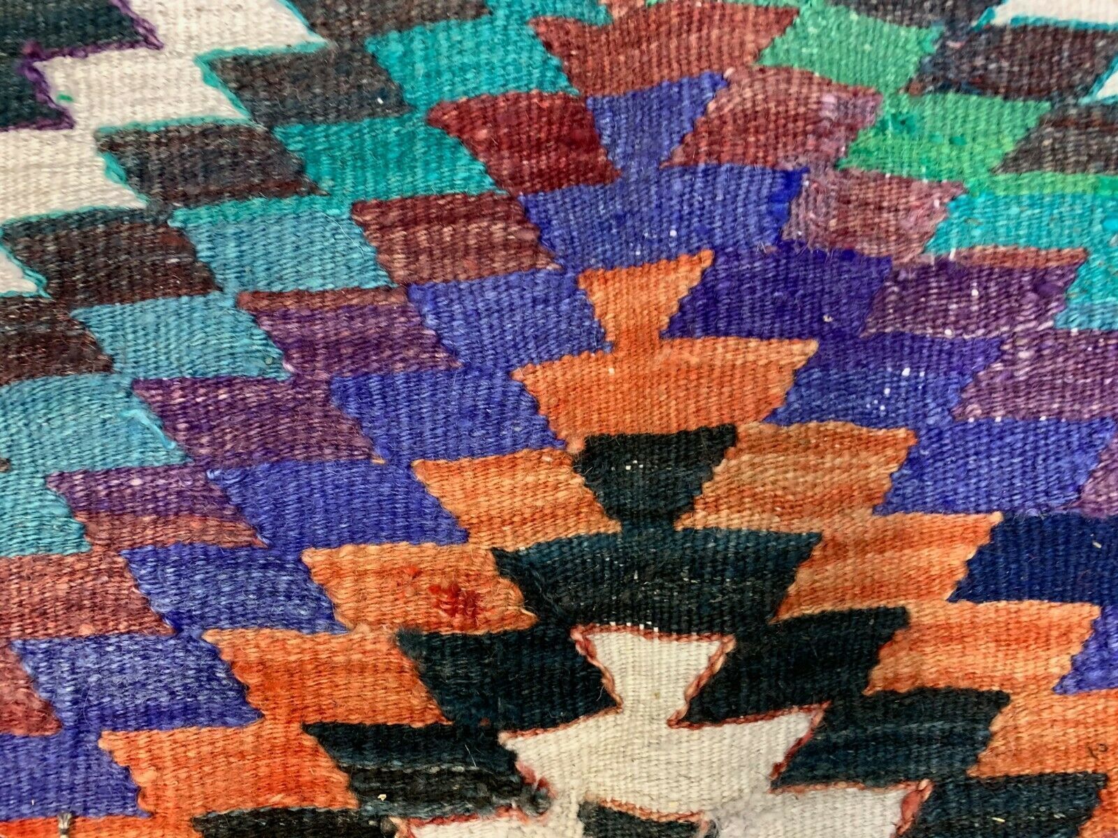Vintage Turkish Kilim 270x150 Cm Wool Kelim Rug Large, Purple, Red, Black, Blue photo vintage