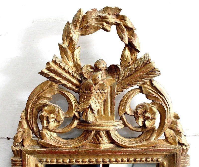 Small Mirror In Golden Wood, Louis XVI Style   1st Part Of The 20th Century photo Home Decor