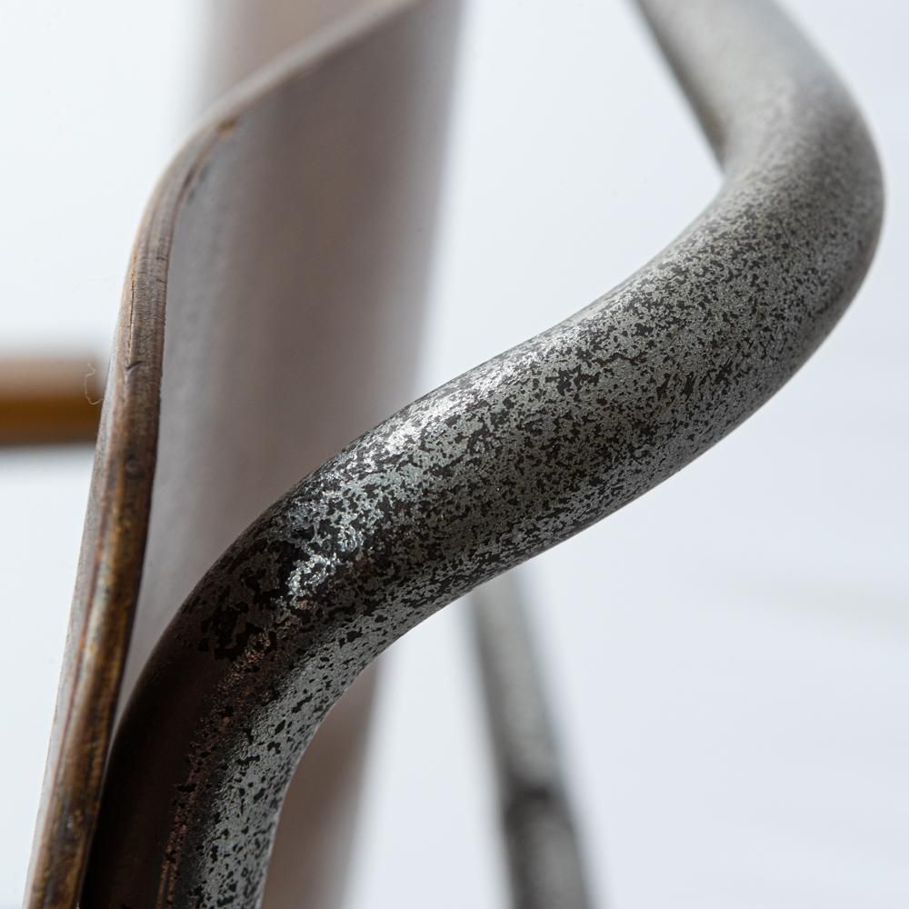 2100.0 Reclaimed Bauhaus Wooden And Chrome Chair photo