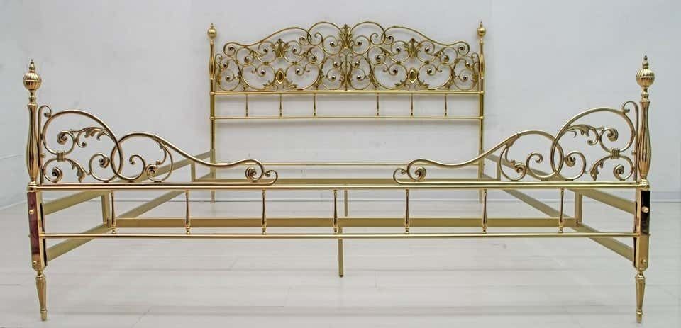Mid Century Modern Italian Neoclassical Style Brass Double Bad, 1960s photo 4214.0