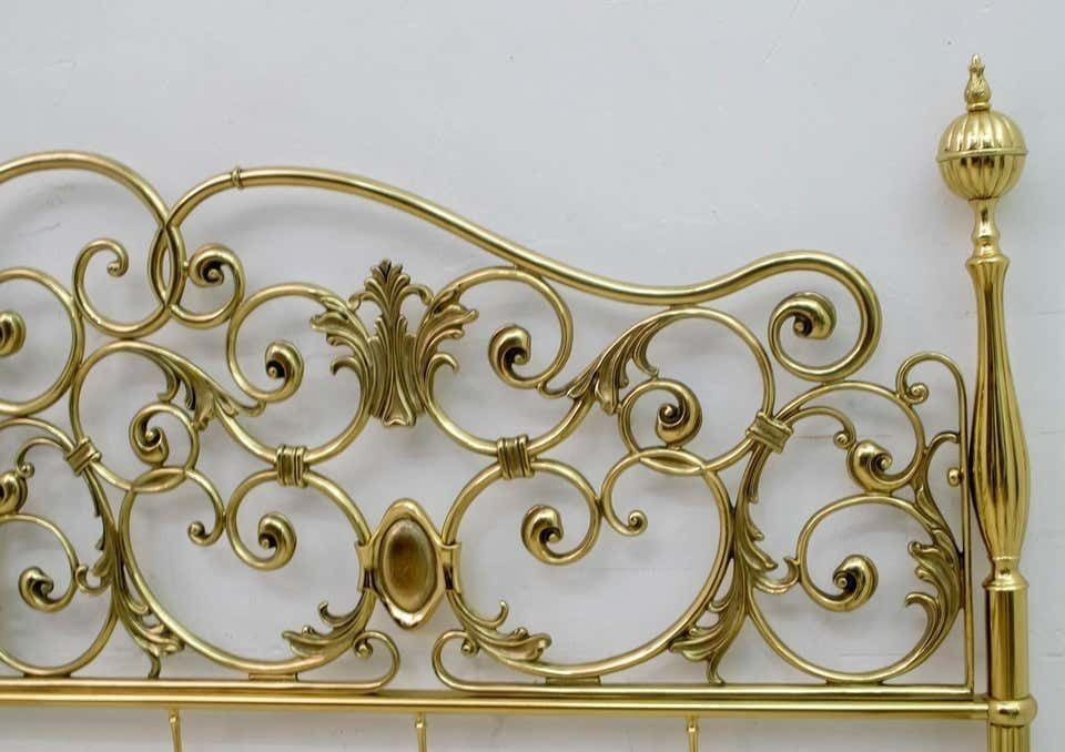 Mid Century Modern Italian Neoclassical Style Brass Double Bad, 1960s photo buy