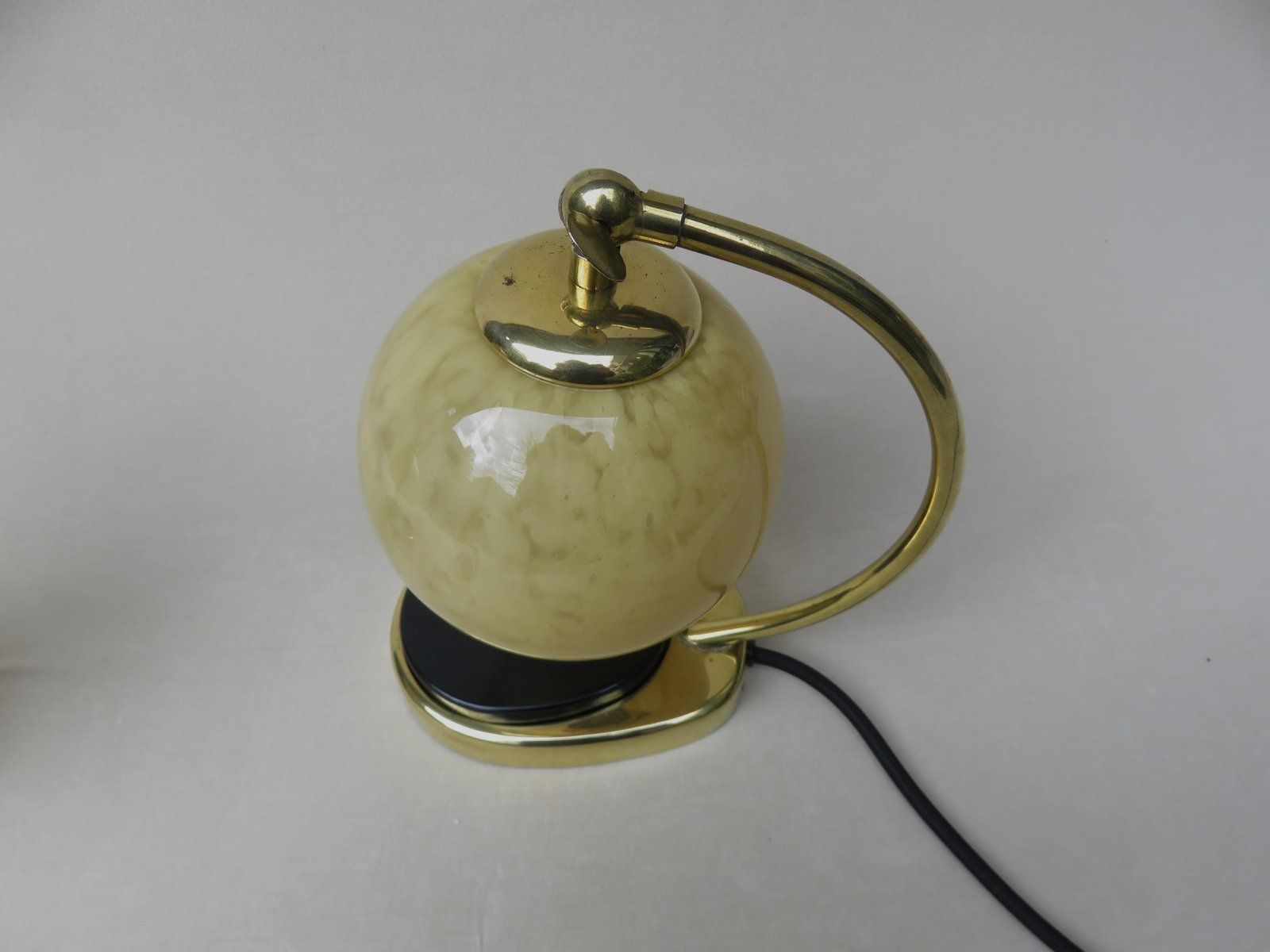 Glass And Brass Table Lamps By Marianne Brandt, 1950s, Set Of 2 photo vintage
