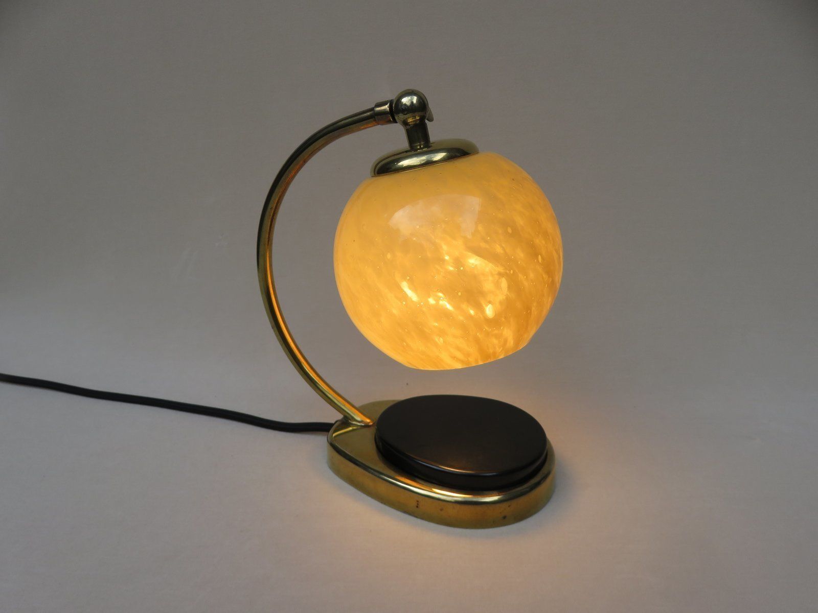 photo for sale Glass And Brass Table Lamps By Marianne Brandt, 1950s, Set Of 2