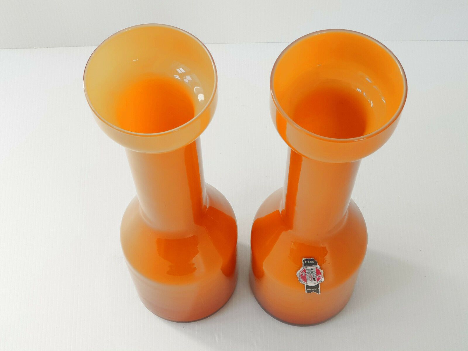 Fraai Paar Italiaanse Vazen, Av Mazzega Murano, Vintage, Ca. Jaren 1960 – Mogelijk Van Carlo Nason photo furniture