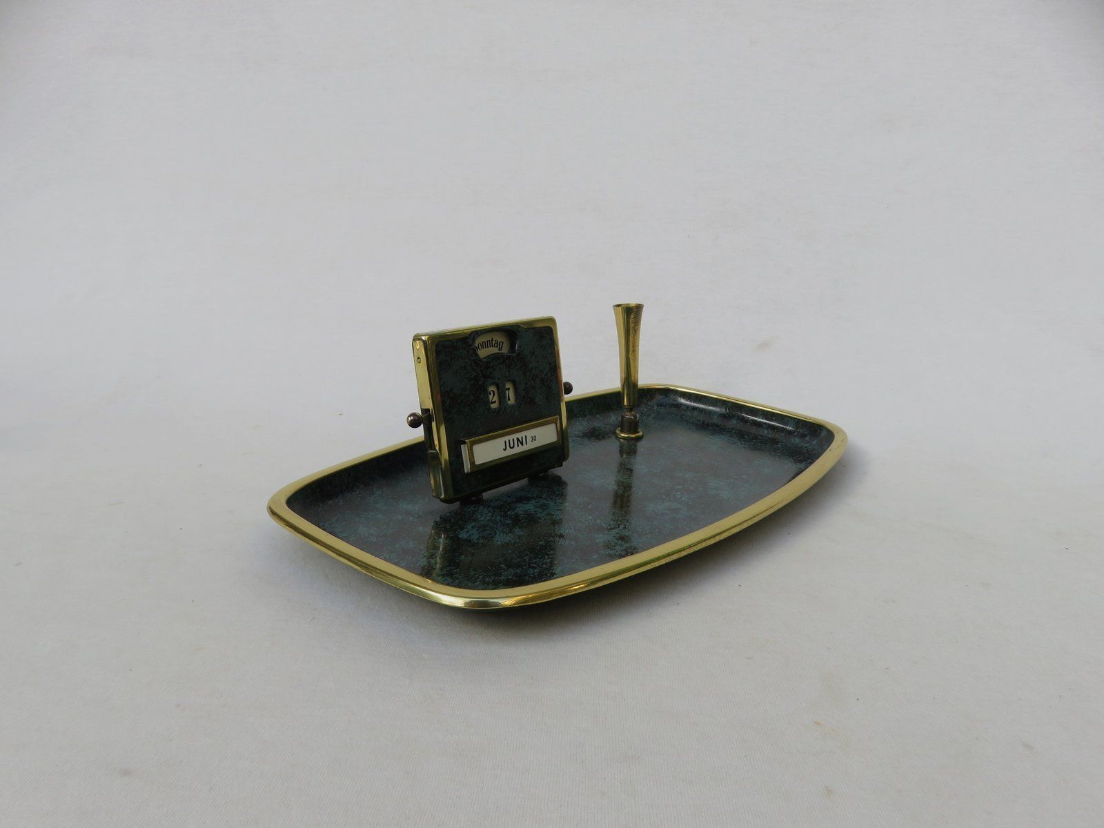 Art Deco Bauhaus Writing Tray With Perpetual Calendar And Pen Holder From Jakob Maul photo Home Decor