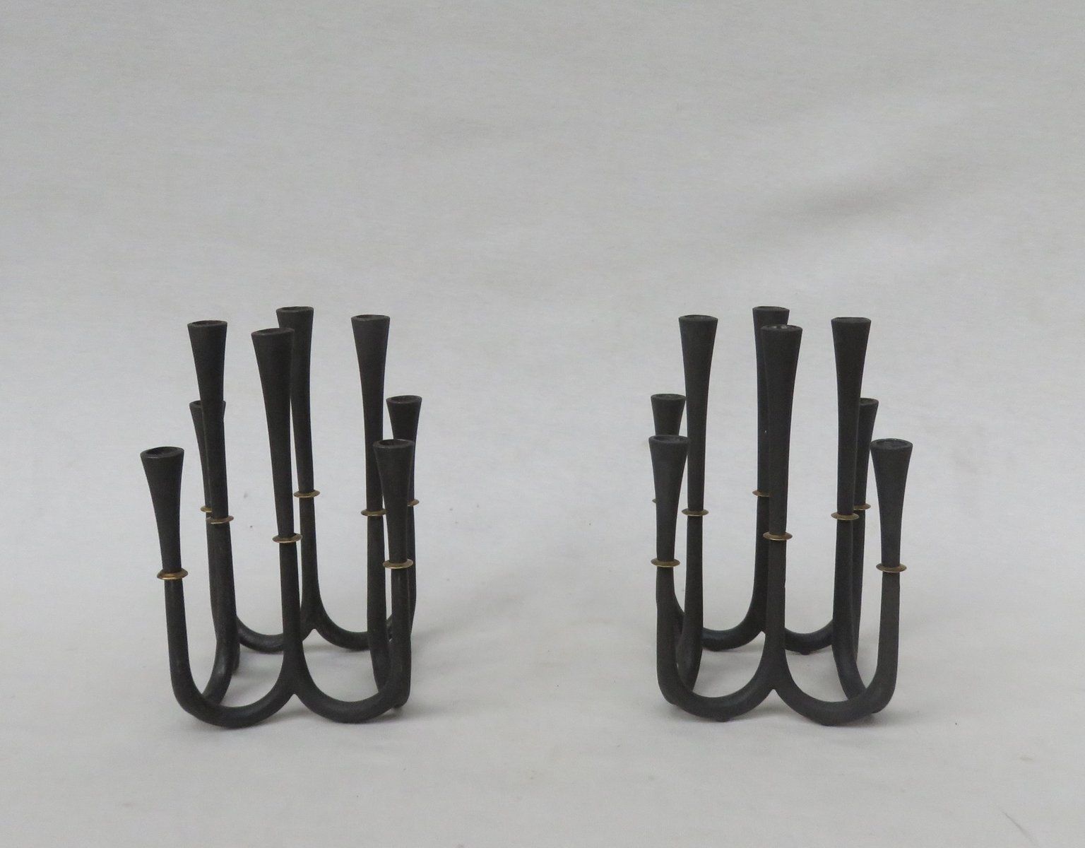 Cast Iron And Brass Candleholders By Jens Quistgaard For Dansk Designs, 1960s, Set Of 2 photo 622.2