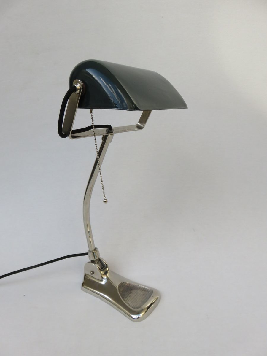Art Nouveau Chromed Bankers Lamp From Lux photo furniture