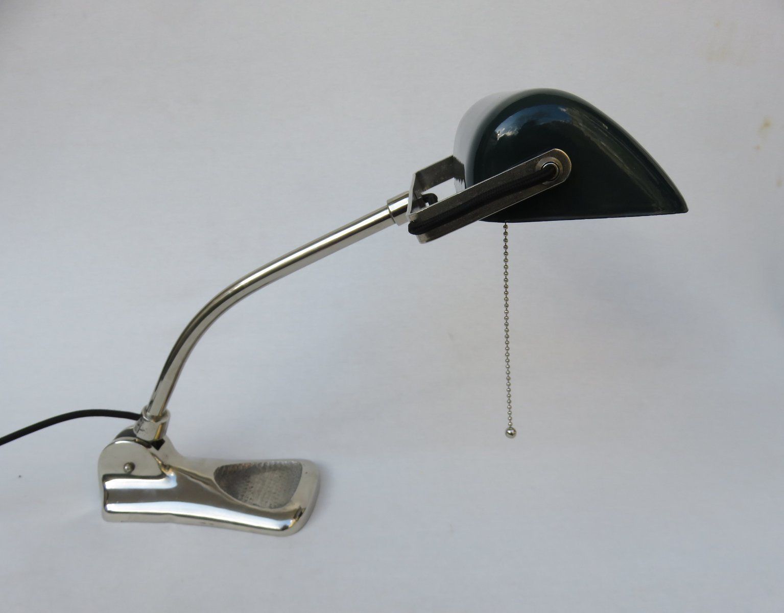 Art Nouveau Chromed Bankers Lamp From Lux photo for sale
