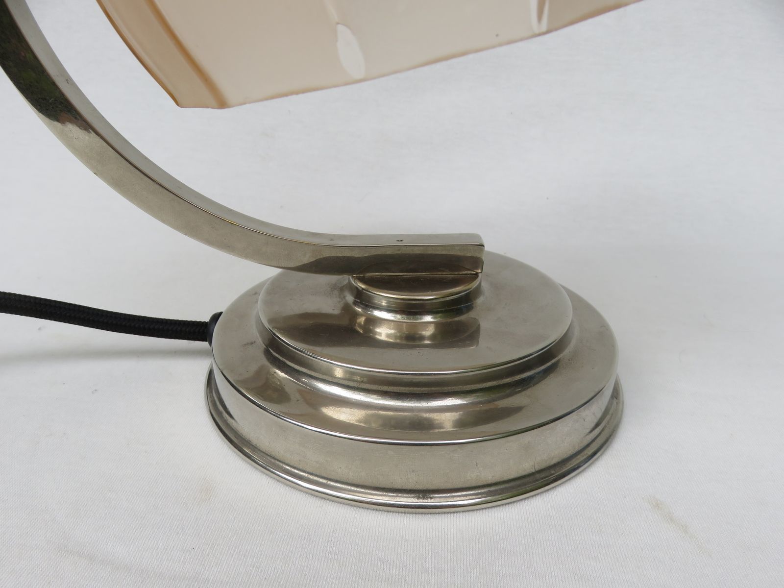 3610.8 Elegant French Art Deco Small Table Lamps, Set Of 2 photo