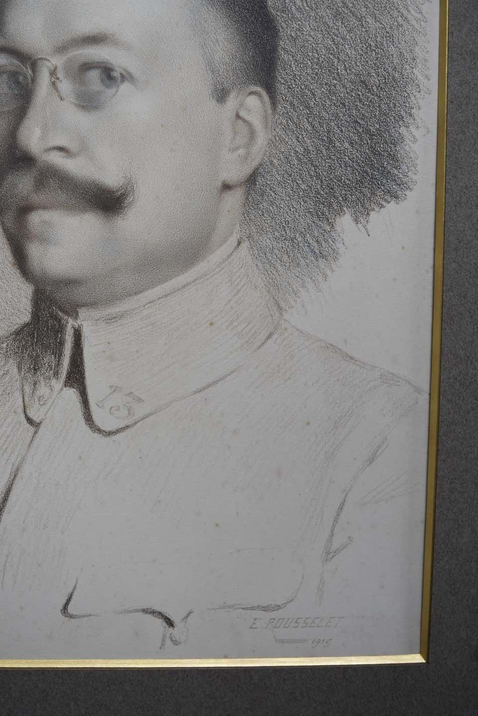 Unknown French School, Portrait Of An Officer, 1915, Pastel On Paper 1915 photo for sale
