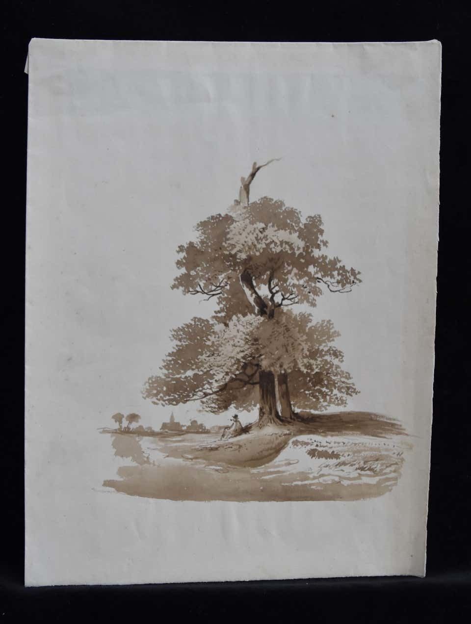 Unknown France 19th Century, A Set Of 7 Drawings, Landscapes And Farms, Ink Wash On Pape 1843 photo buy