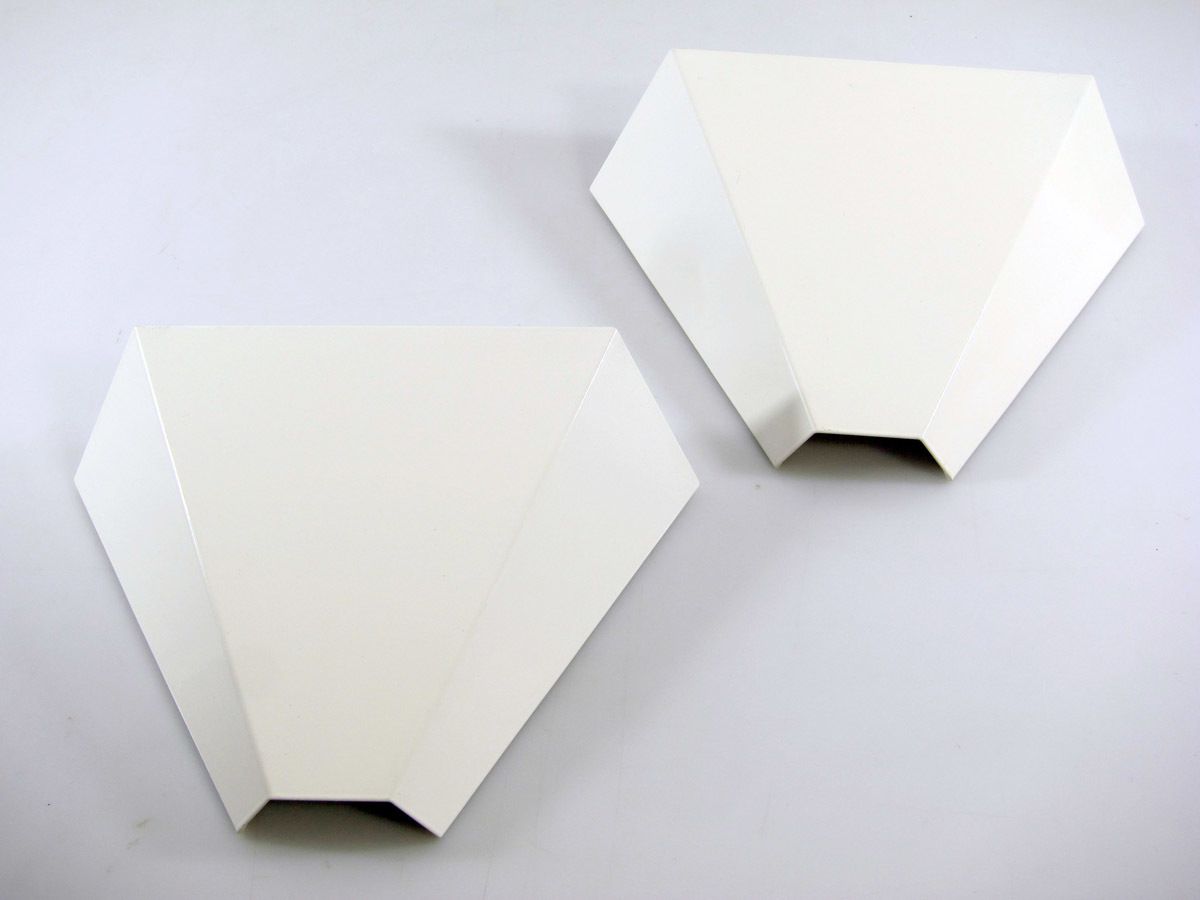 2 Geometrische Vintage Witte Design Wandlampen