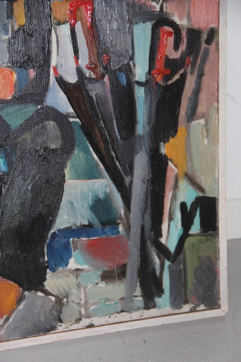 Oil On Canvas 1969 Depicting Jewish Priest With Signature In The Back photo Art