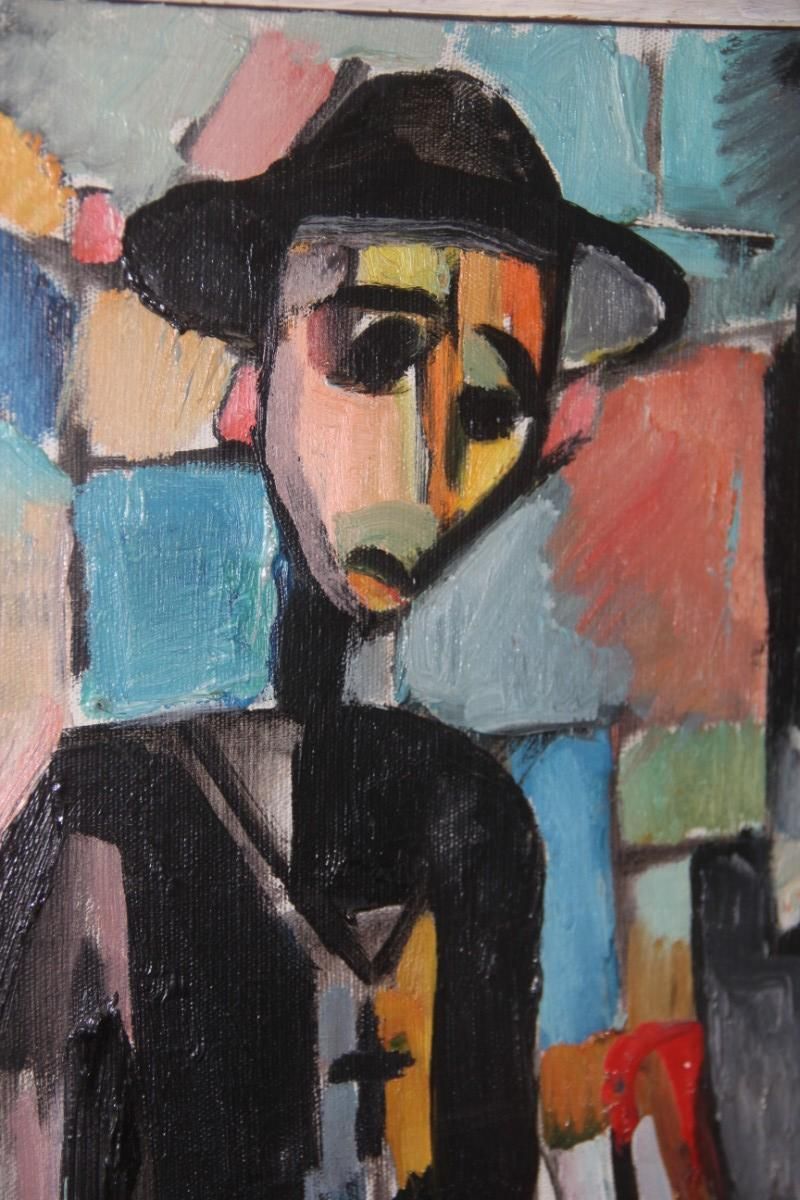 photo for sale Oil On Canvas 1969 Depicting Jewish Priest With Signature In The Back